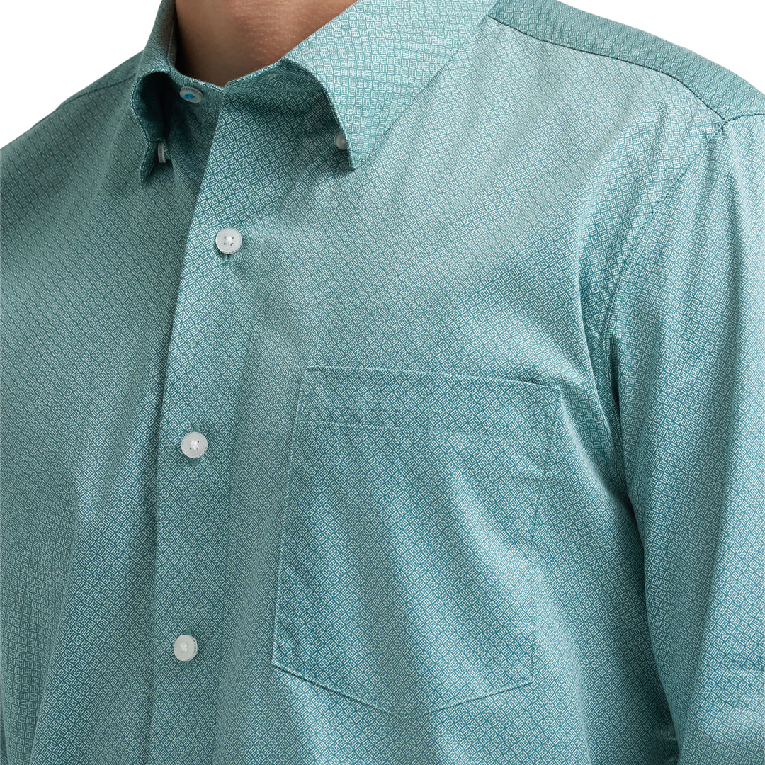 Wrangler Men's X Cody Johnson Long Sleeve Classic Fit Button Shirt - Green