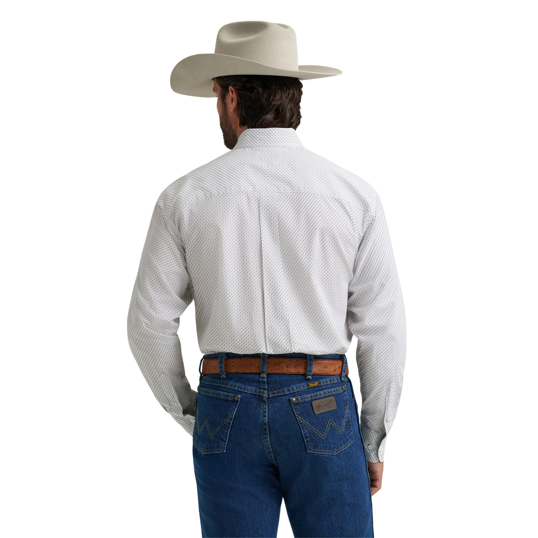 Wrangler Men's George Straight Long Sleeve One Pocket Shirt - White