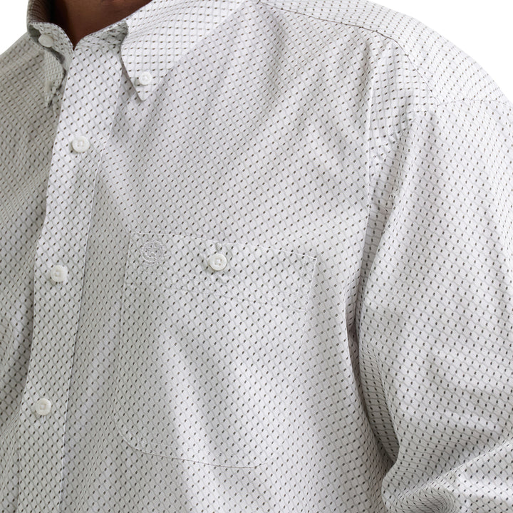 Wrangler Men's George Straight Long Sleeve One Pocket Shirt - White