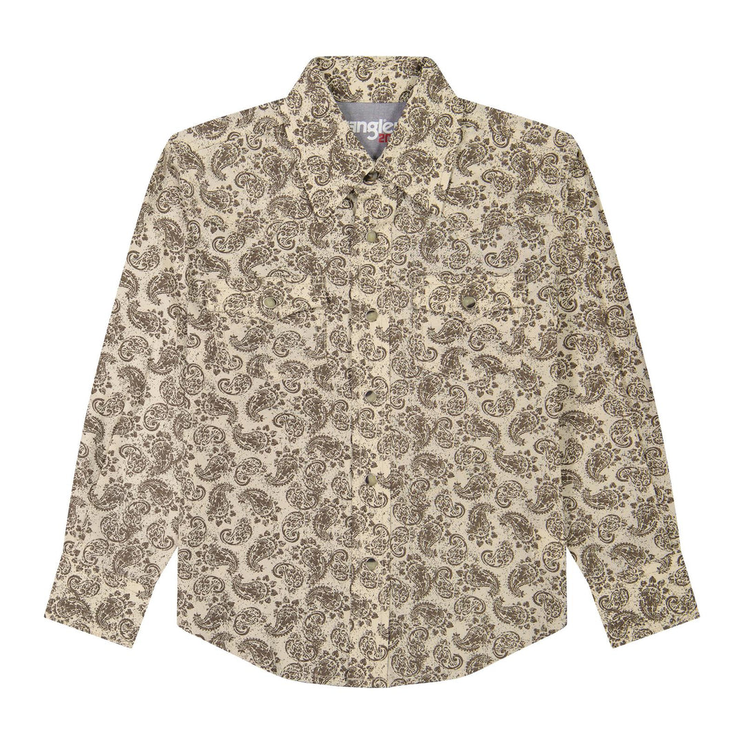Wrangler Boy's 20X Advanced Comfort Print Shirt - Brown