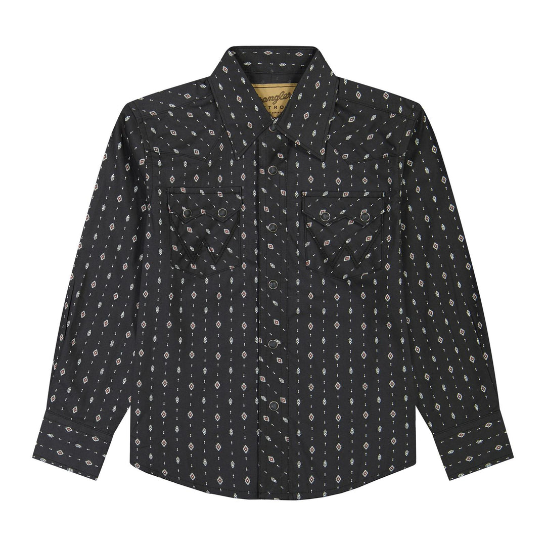 Boy's Wrangler Retro Long Sleeve - Black