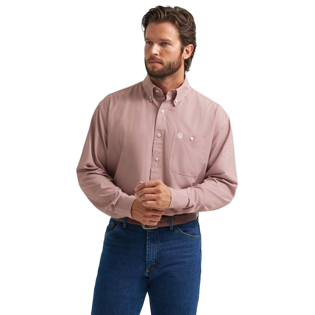 Wranglers Men's George Straight Relaxed Fit Long Sleeve - Rust
