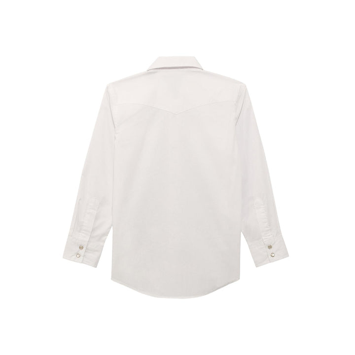 Wrangler Boys Western Solid Snap Long Sleeve-White