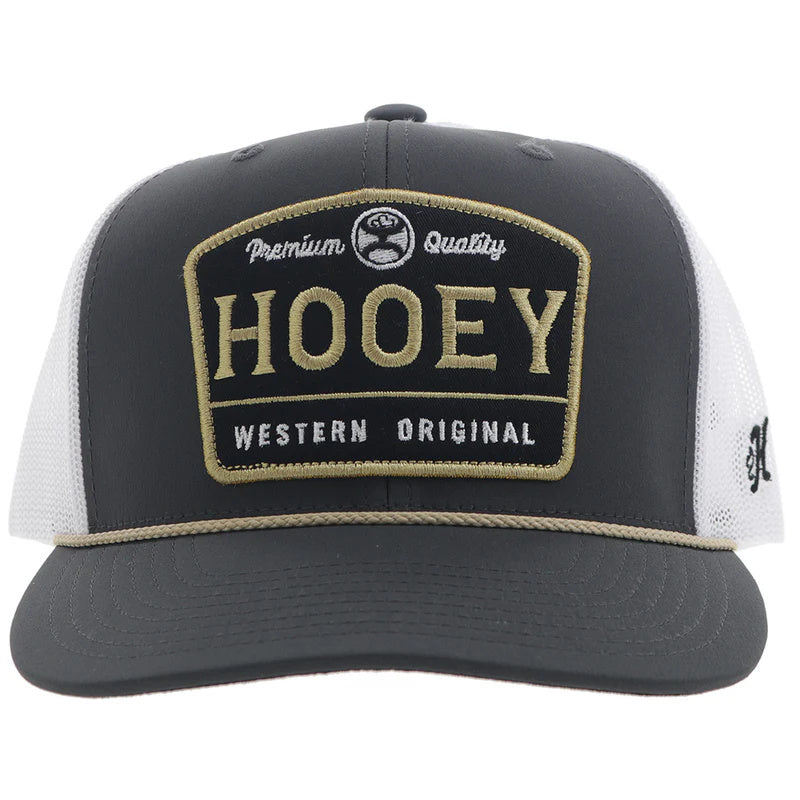 Hooey Hat Charcoal/White W/Black/ Gold Patch