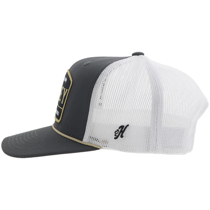 Hooey Hat Charcoal/White W/Black/ Gold Patch