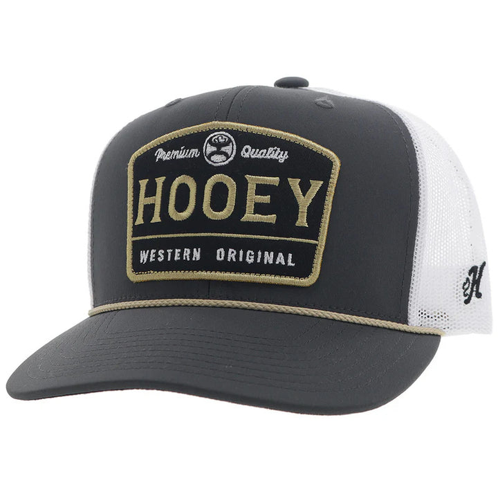 Hooey Hat Charcoal/White W/Black/ Gold Patch