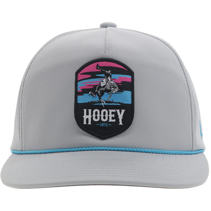 Hooey "Cheyenne" Hooey Hat Grey w/Pink/Blue/Black Patch