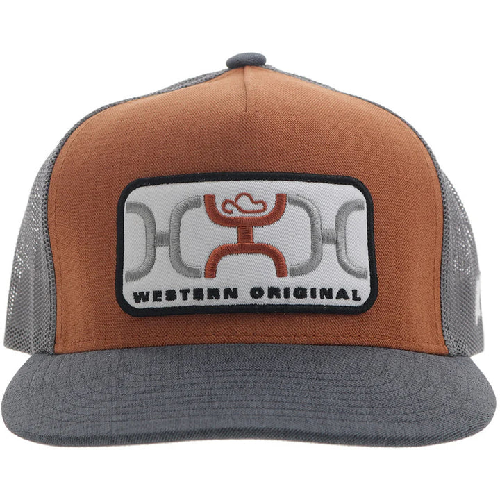 Hooey Hat Orange/Grey W/Grey/White Rectangle Patch