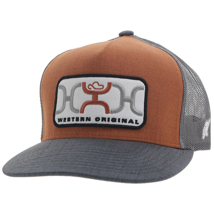 Hooey Hat Orange/Grey W/Grey/White Rectangle Patch