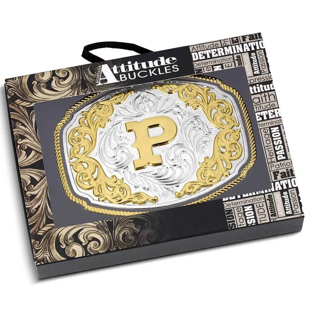 Montana Silversmiths Western Initial Buckle