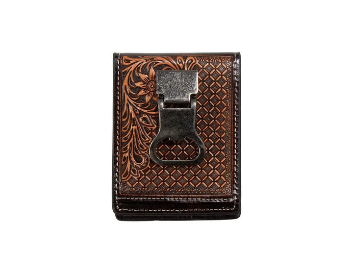 Nocona Mens Money Clip Style Wallet Brown
