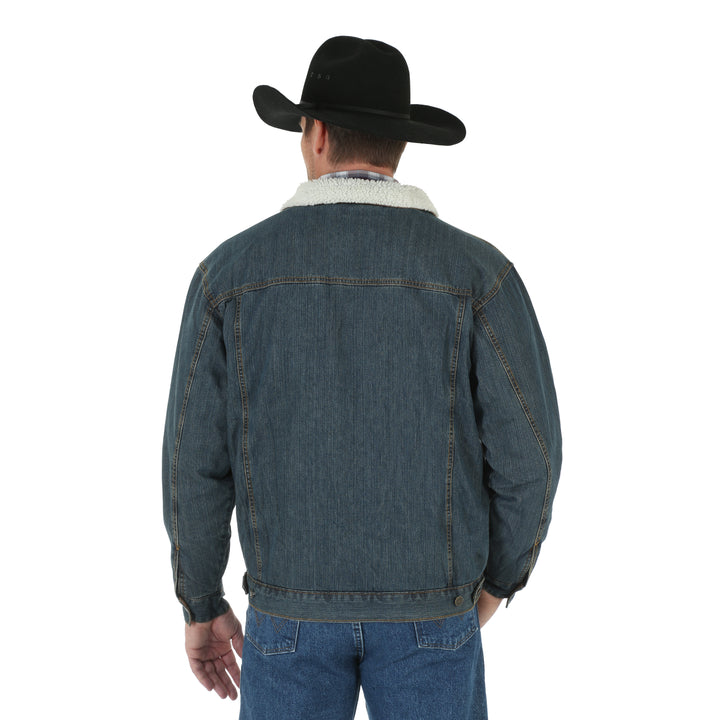 Wrangler Men's Rustic Sherpa Lined Denim Trucker Jacket