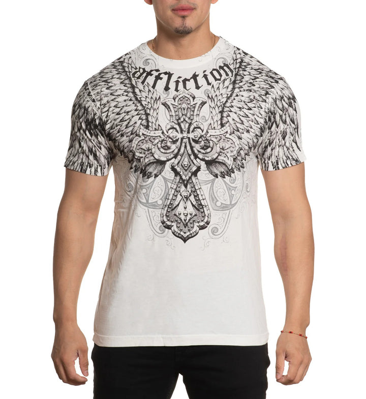 Affliction Kingdom Short Sleeve T-Shirt - Vintage White