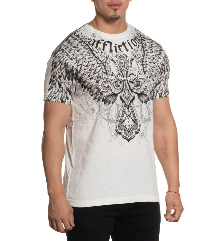 Affliction Kingdom Short Sleeve T-Shirt - Vintage White