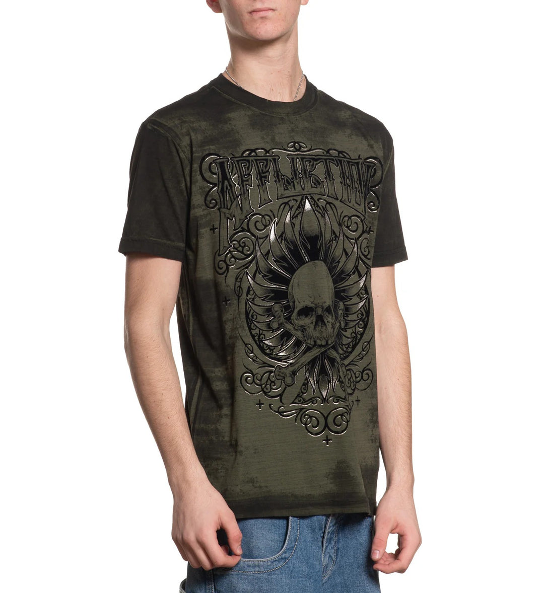 Affliction Silent Endeavor Short Sleeve T-Shirt - Winter Moss