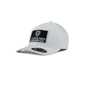 Ariat FlexFit 110 Embroidered Horizontal Shield White Cap