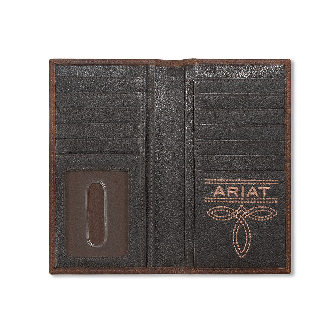 Ariat Mens Rodeo Style Wallet Bug Stitch Brown