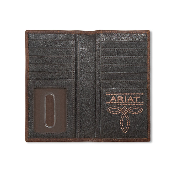 Ariat Mens Rodeo Style Wallet Bug Stitch Brown