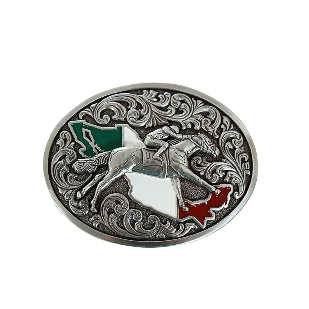 Ariat Oval Mexico Horse Rider Belt Buckle