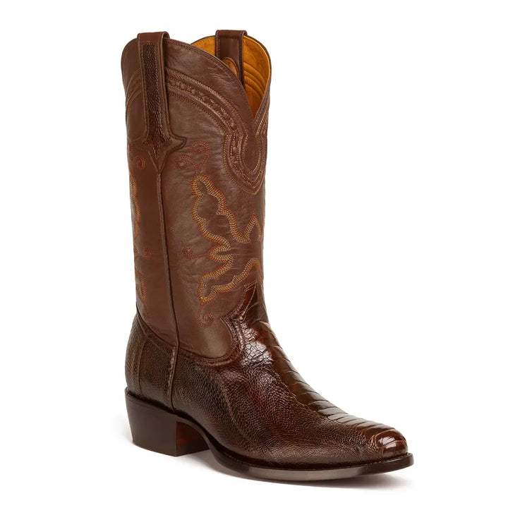 Gavel Men's Collin Ostrich Leg Boots - Brown