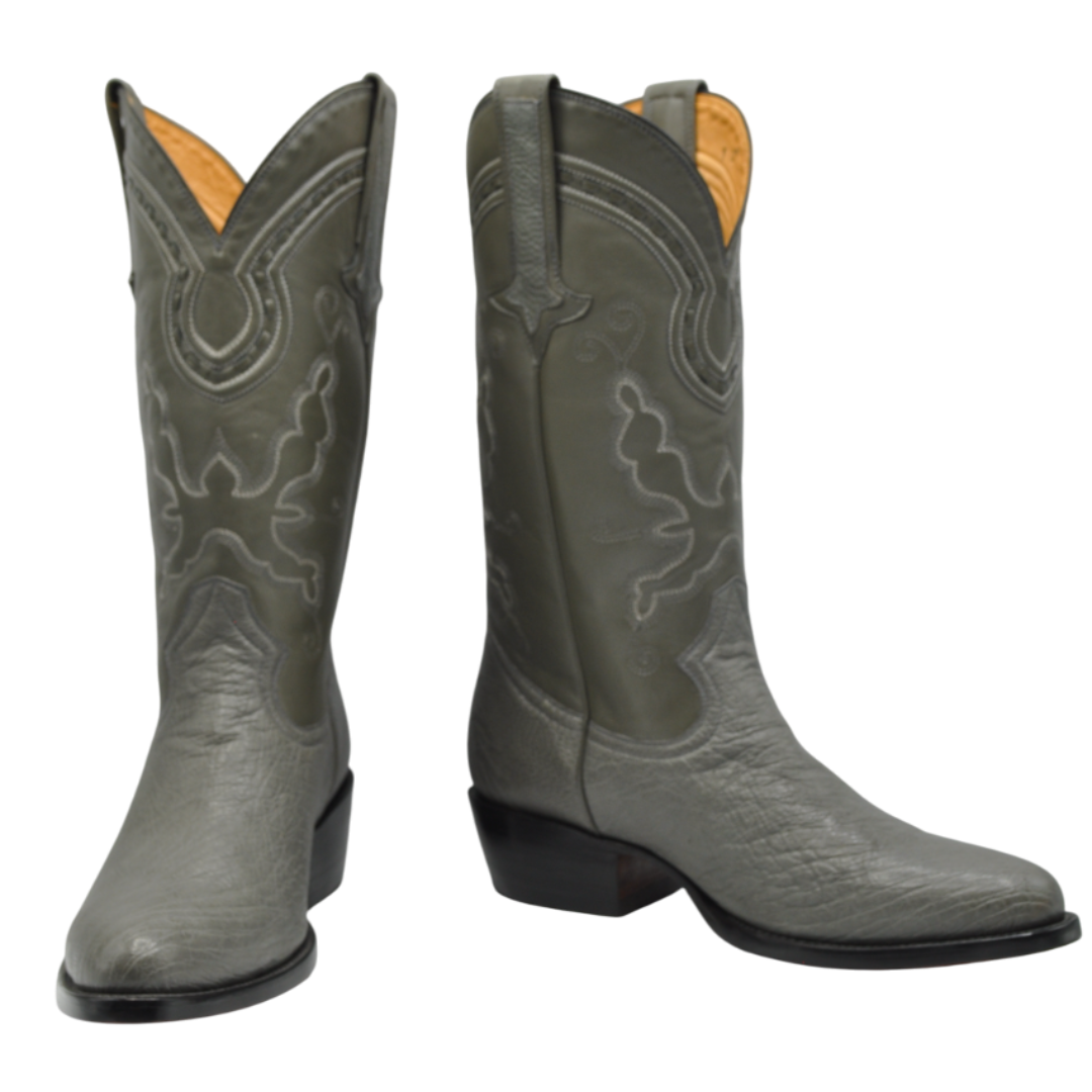 Gavel Men's Travis Smooth Ostrich Boots - Grey