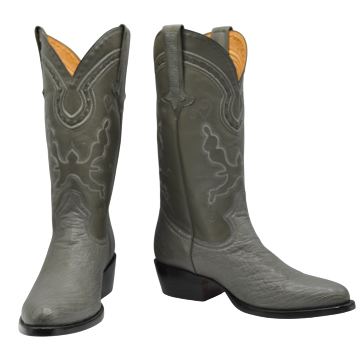 Gavel Men's Travis Smooth Ostrich Boots - Grey