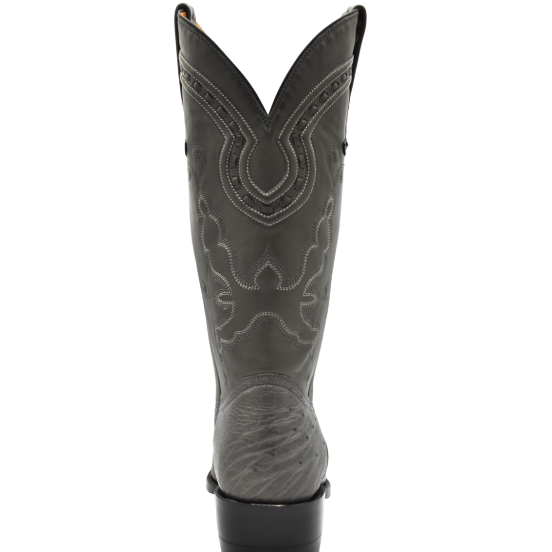 Gavel Men's Travis Smooth Ostrich Boots - Grey