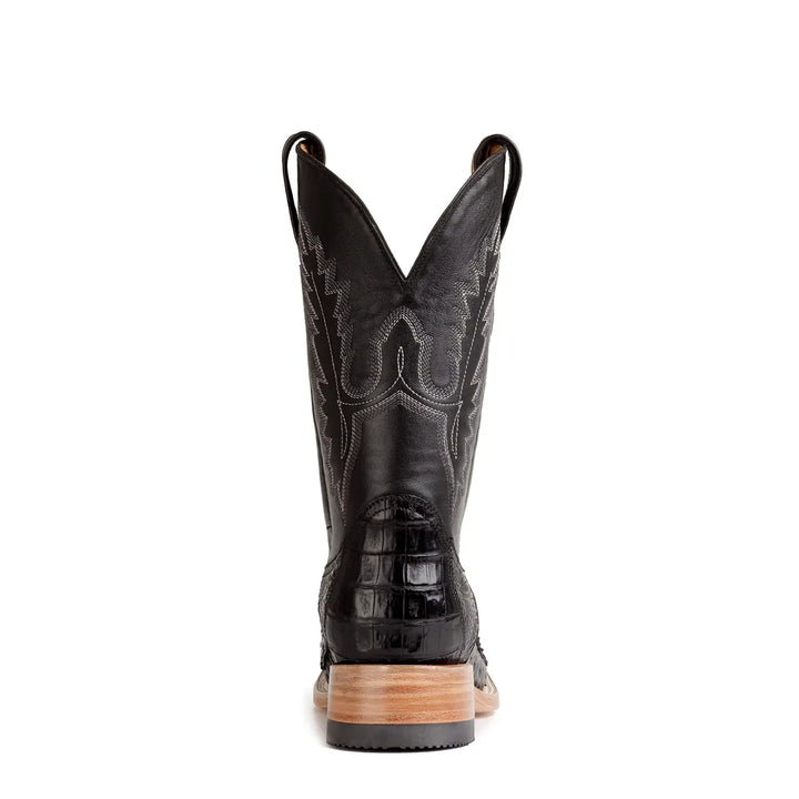 Gavel Men's Caiman Tail Belly Cut Stockman Boot - Black