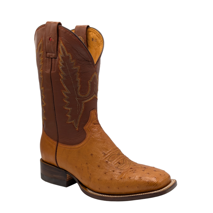 Gavel Men's Diego Smooth Ostrich Rodeo Boots - Cognac