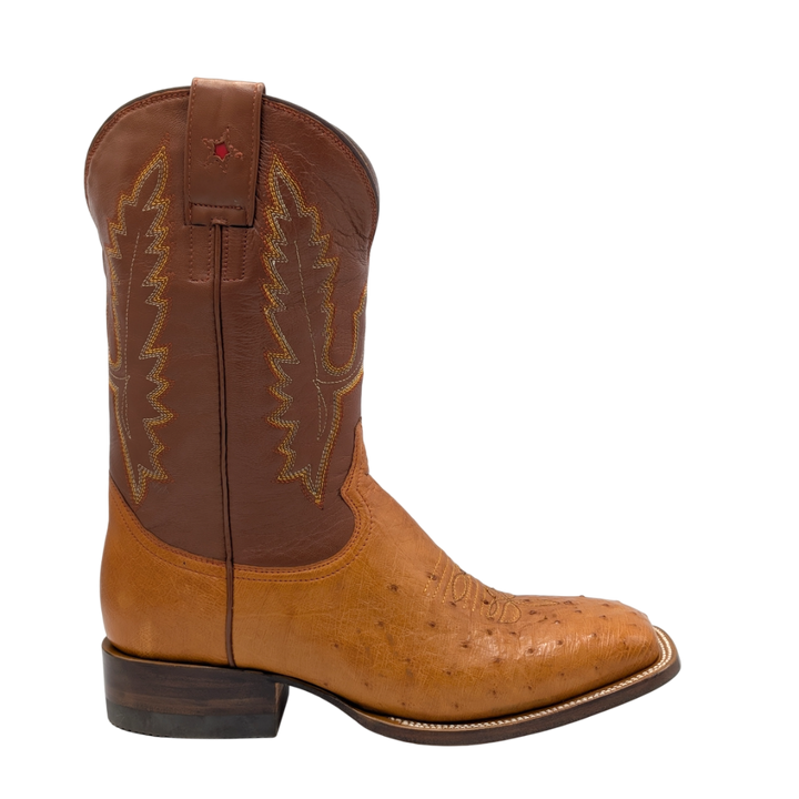 Gavel Men's Diego Smooth Ostrich Rodeo Boots - Cognac