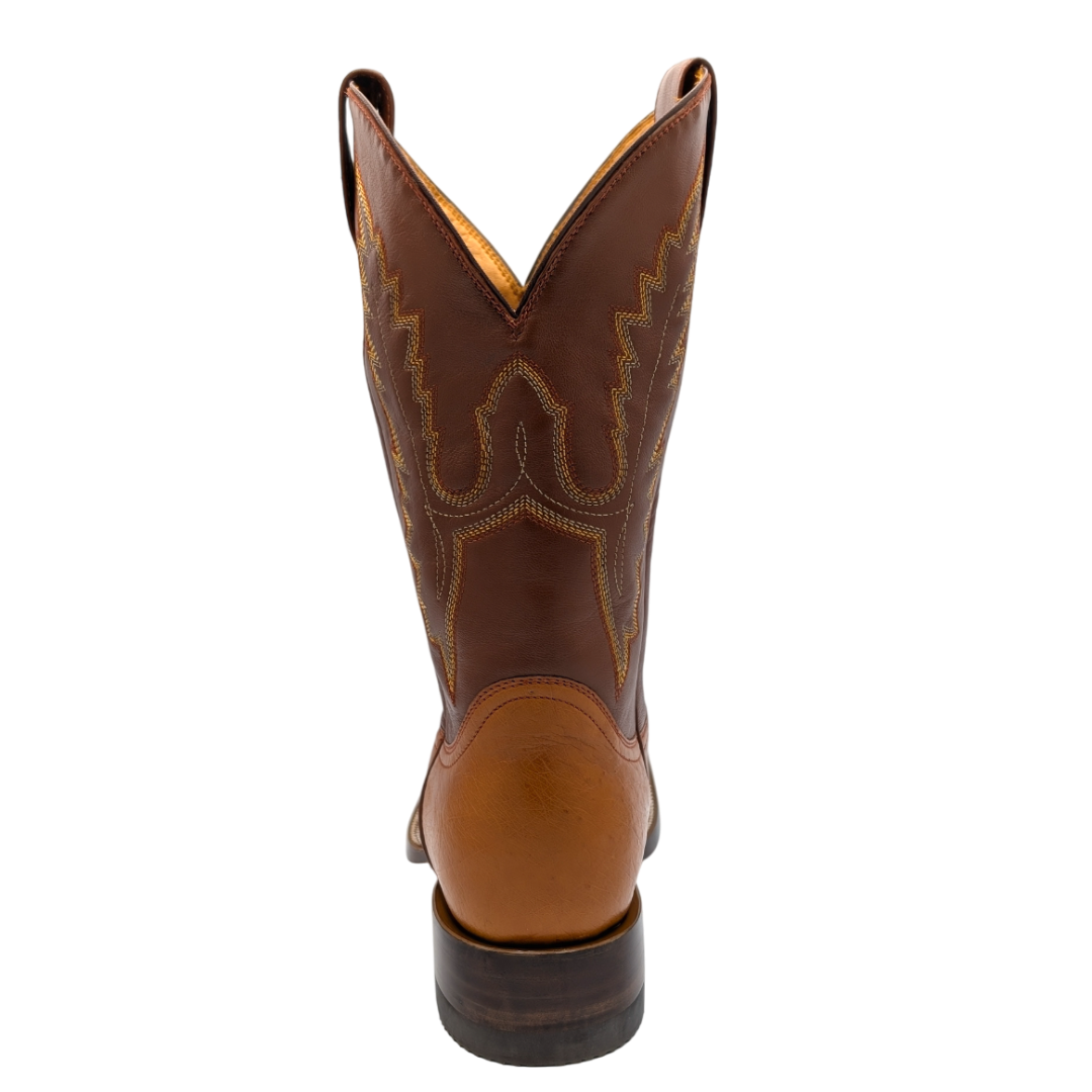 Gavel Men's Diego Smooth Ostrich Rodeo Boots - Cognac