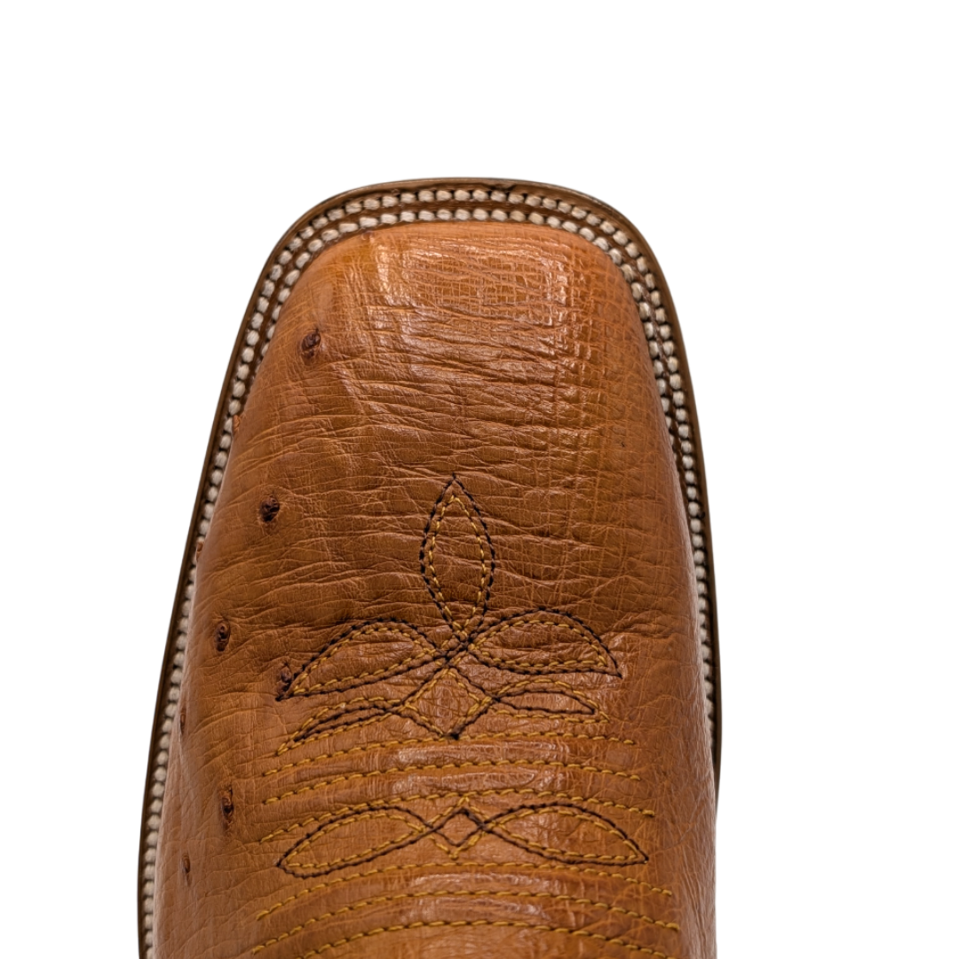 Gavel Men's Diego Smooth Ostrich Rodeo Boots - Cognac