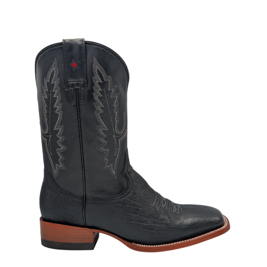 Gavel Men's Diego Smooth Ostrich Rodeo Boots - Black