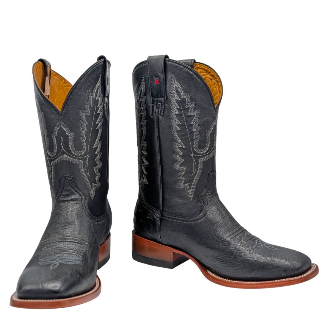 Gavel Men's Diego Smooth Ostrich Rodeo Boots - Black