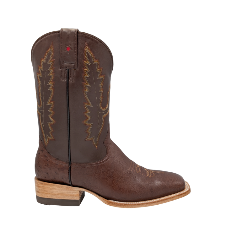 Gavel Men's Diego Smooth Ostrich Rodeo Boots - Tobacco
