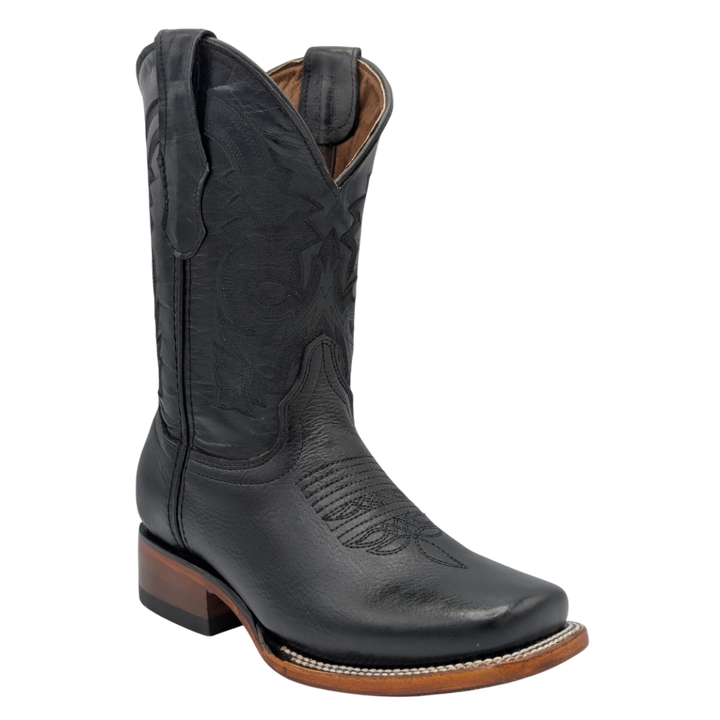 Luma Youth Kid's Leo Bulldog Black Western Boots
