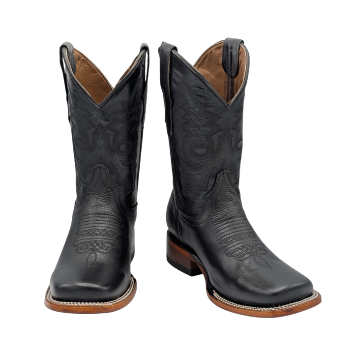 Luma Youth Kid's Leo Bulldog Black Western Boots