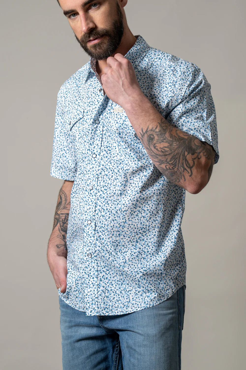Kimes Ranch Men's Bascom Short Sleeve-Blue
