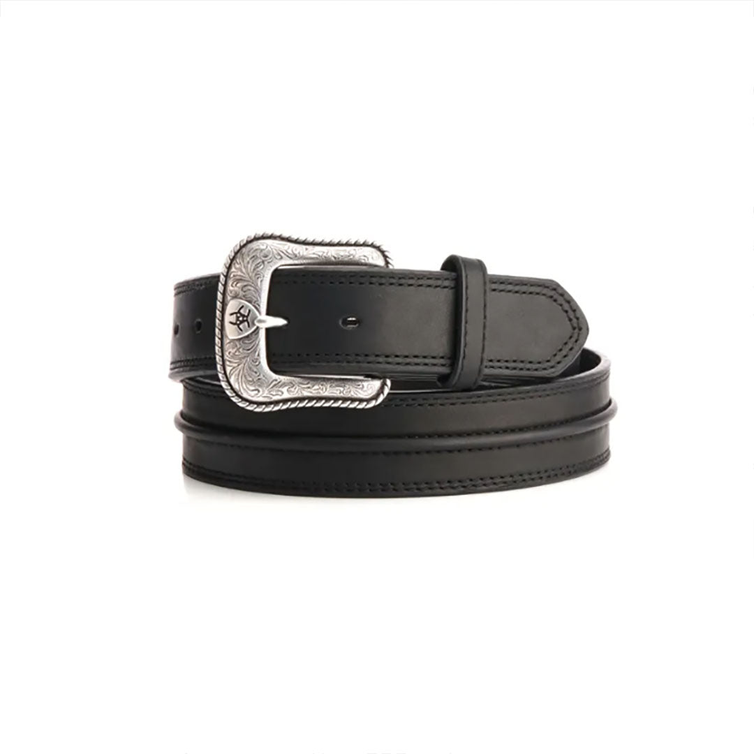 Ariat Men's Center Bump Leather Belt Black