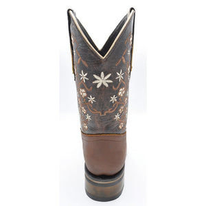 Luma Rodeo Melissa Girl's Cowhide  Western Brown Boots