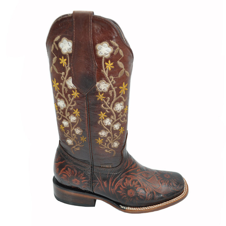 Luma Cincelada Women's Cowhide  Western Cognac Boots