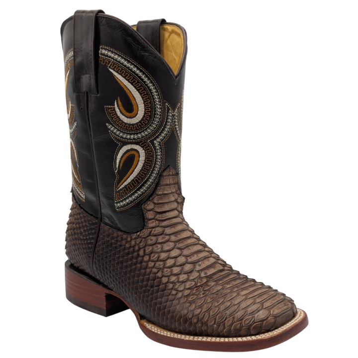 Gavel Big Kid's Python Print Chocolate Boot