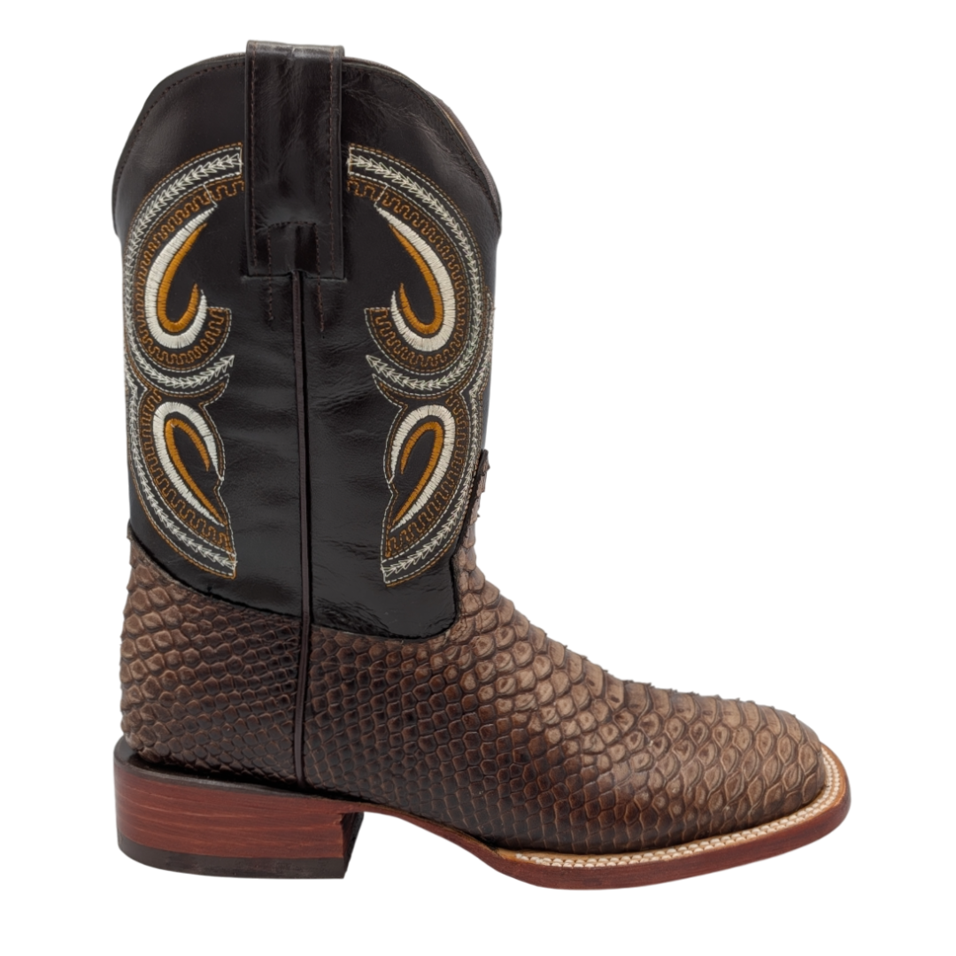 Gavel Big Kid's Python Print Chocolate Boot