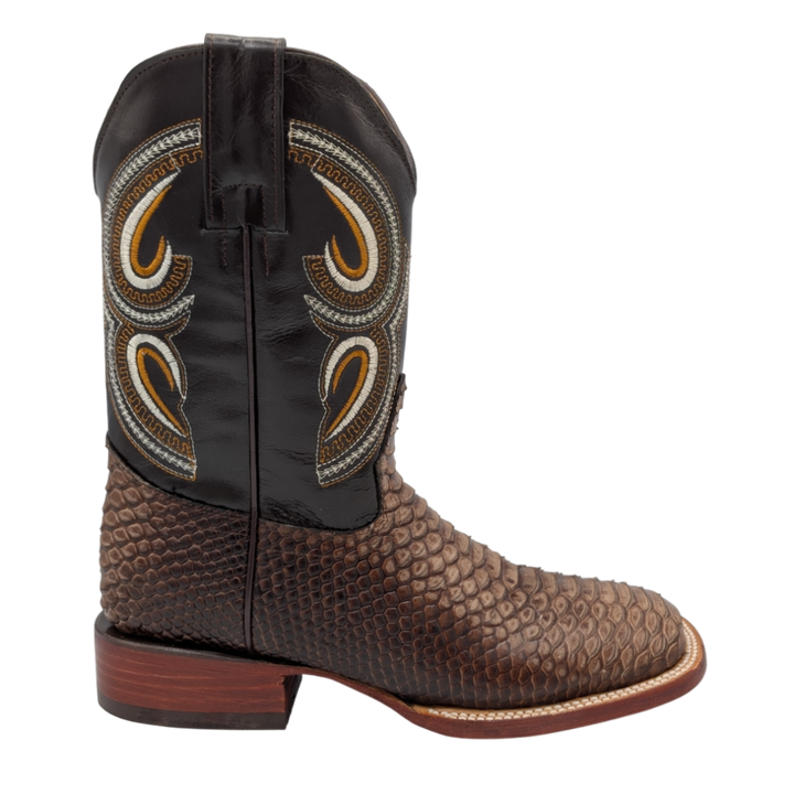 Gavel Big Kid's Python Print Chocolate Boot