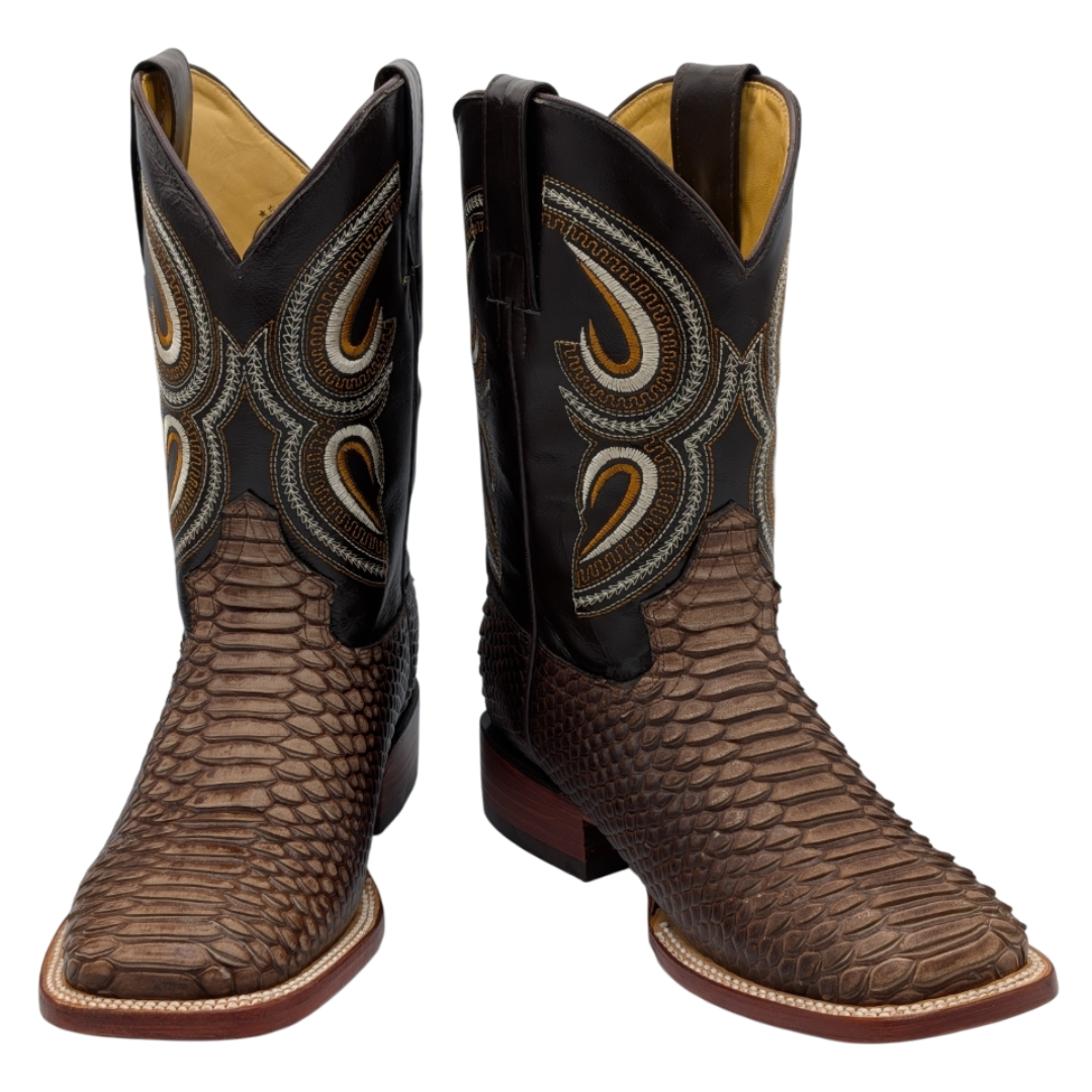 Gavel Big Kid's Python Print Chocolate Boot
