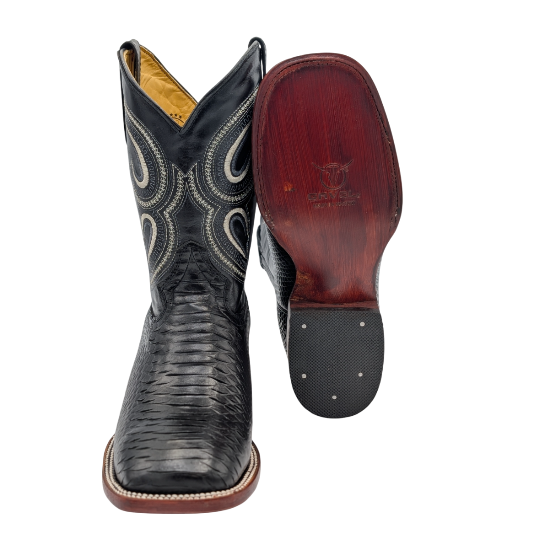 Gavel Big Kid's Python Print Black Boot