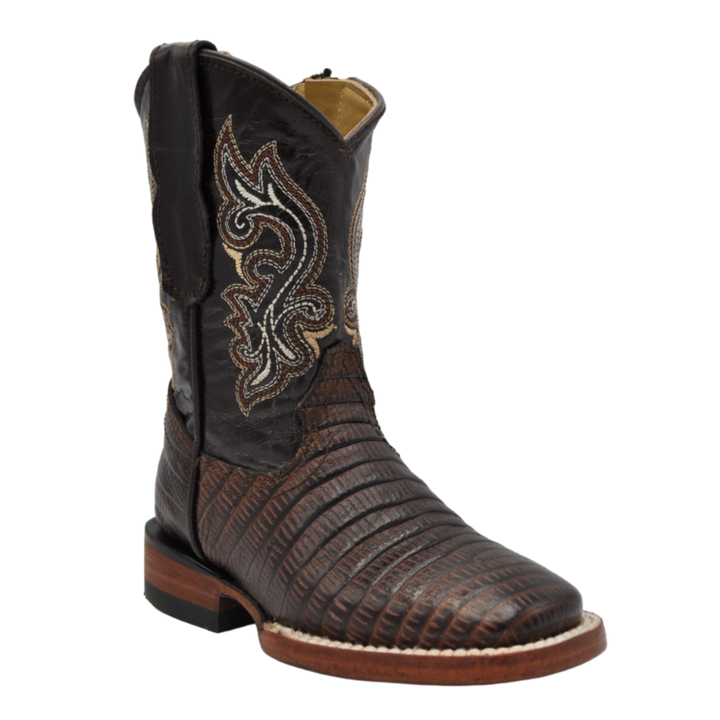 Gavel Kid's Lizard Print Brown Boot