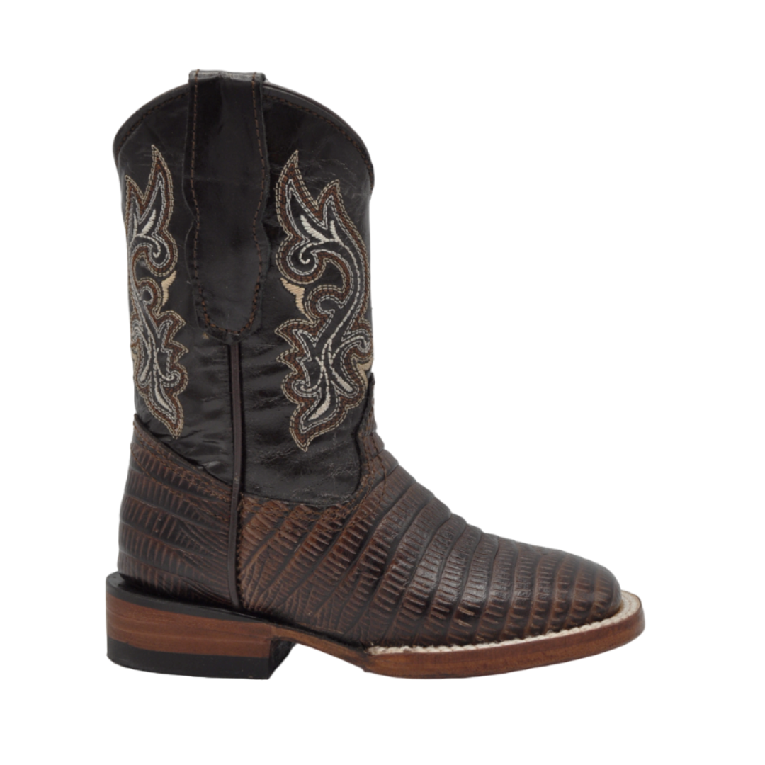 Gavel Kid's Lizard Print Brown Boot