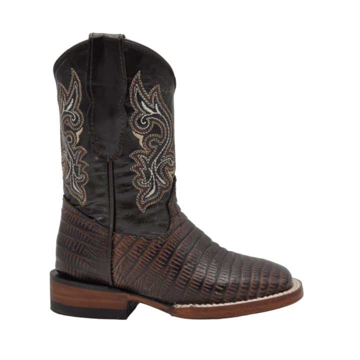 Gavel Kid's Lizard Print Brown Boot