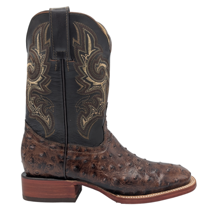 Gavel Big Kid's Ostrich Print Brown Boot